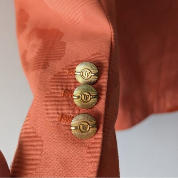 Louis Feraud orange textured blazer jacket - Picture 2 of 9